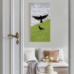 Zwei Krähen am See #4563 (Leinwandbild) | Two Crows at the Lake #4563 (Canvas print)